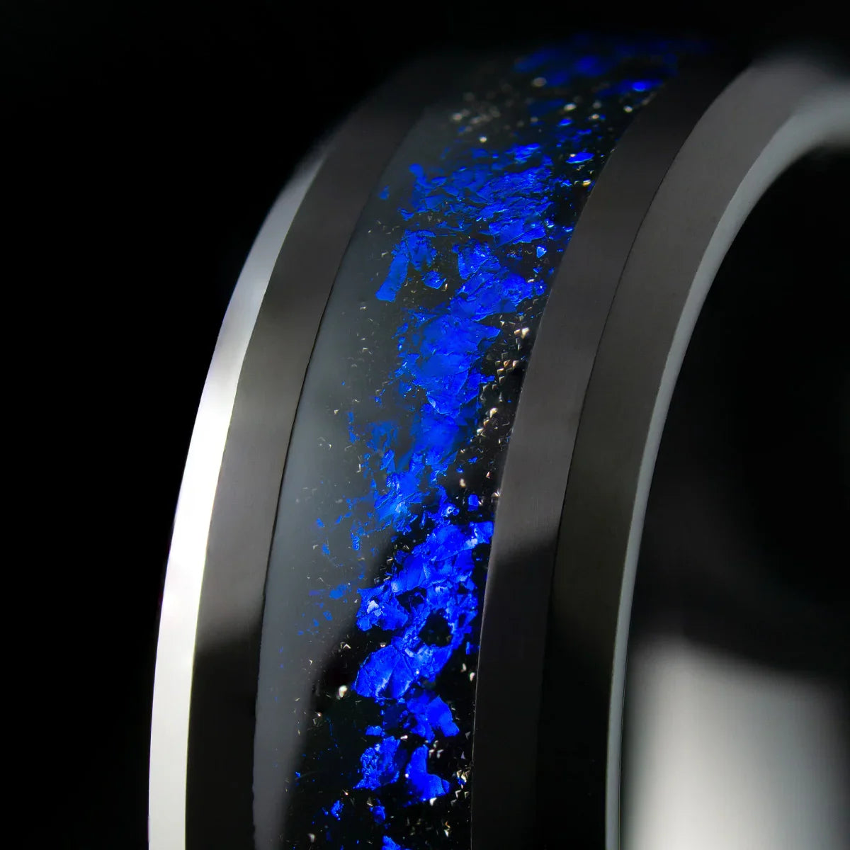 Anillo Stellar Blue Carburo de Tungsteno - vordr.cl - Para Hombres con Estilo.
