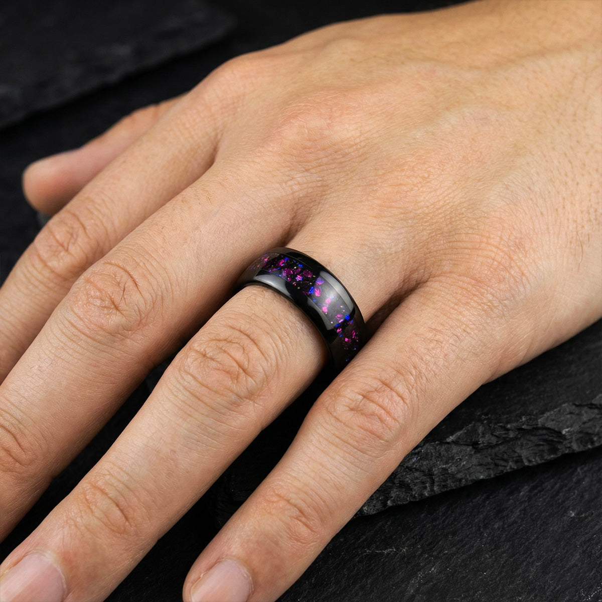 Anillo Nebula Noir Carburo de Tungsteno