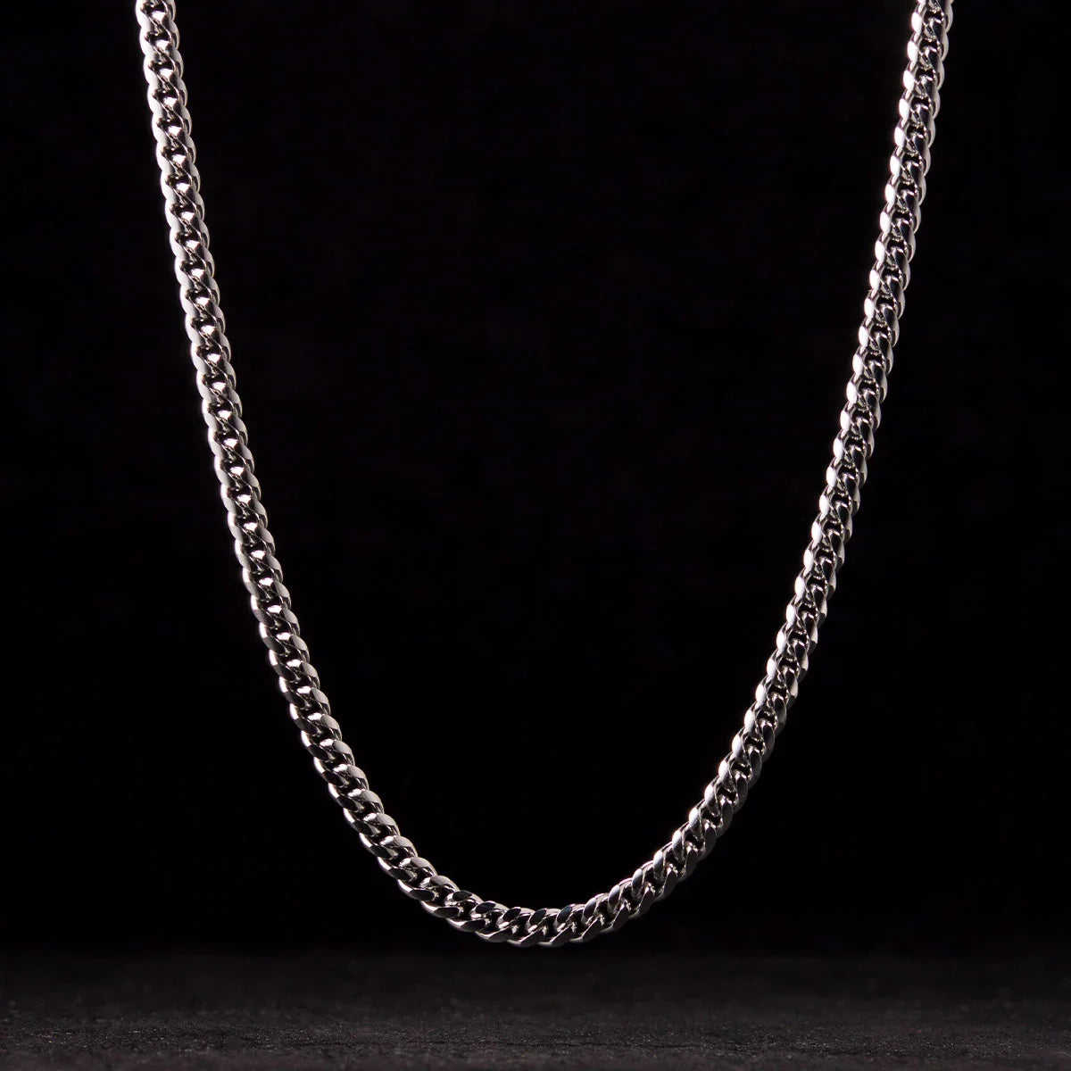 Cadena Cuban Silver 4mm