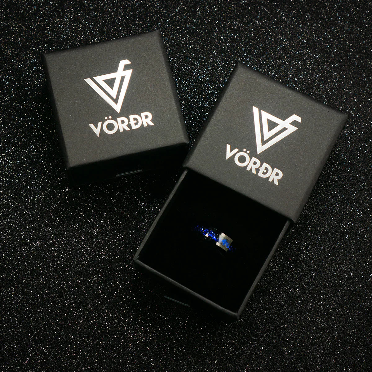 Anillo Stellar Blue Carburo de Tungsteno - vordr.cl - Para Hombres con Estilo.