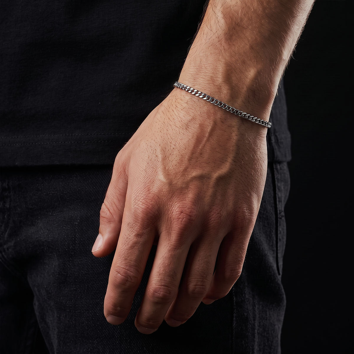 Pulsera Cuban Silver 4mm