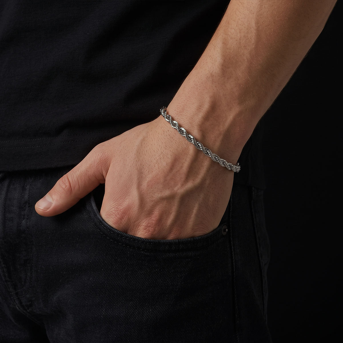 Pulsera Rope Tourbillon Silver 4mm