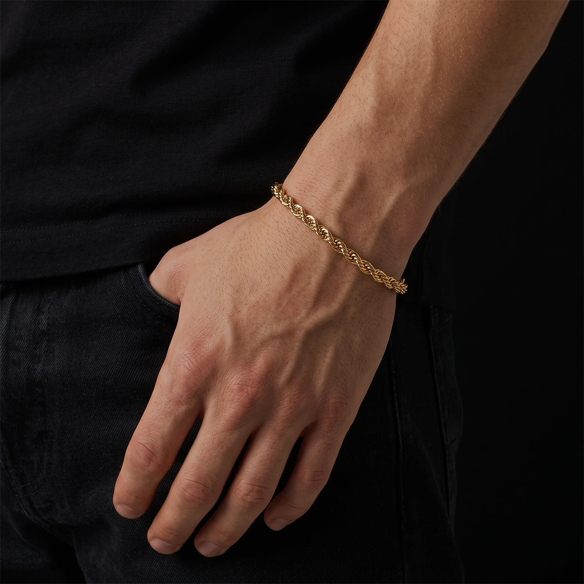 Pulsera Rope Tourbillon Gold 4mm